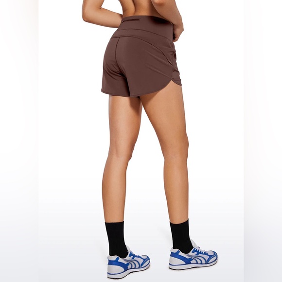 Feathery-Fit Soft High Rise Lined Shorts with Back Pocket 4'' - Picture 2 of 5